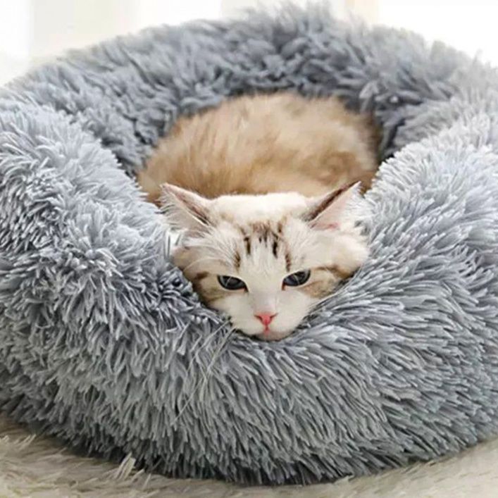 ペットマット もふもふ冬眠ドーナツベッド