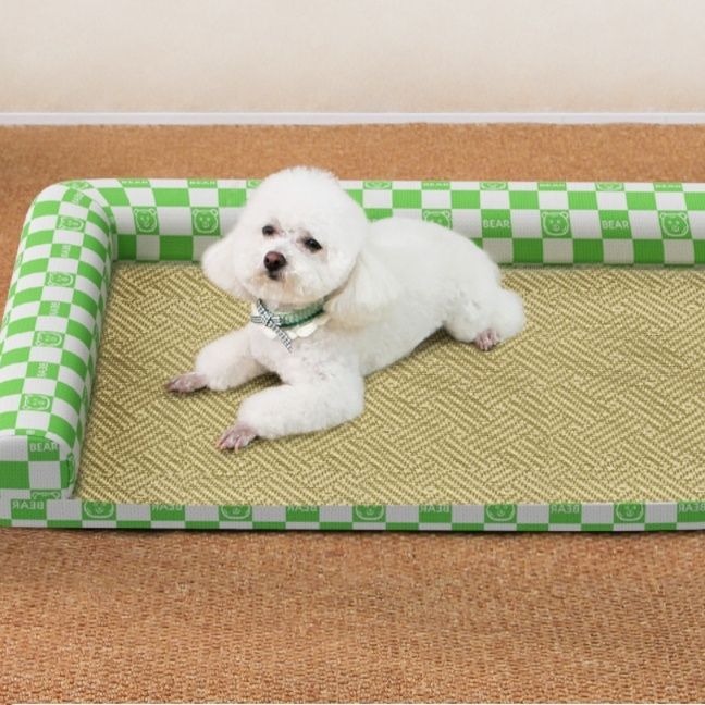 ペットマット 涼やか藤編み犬用リラックスベッド