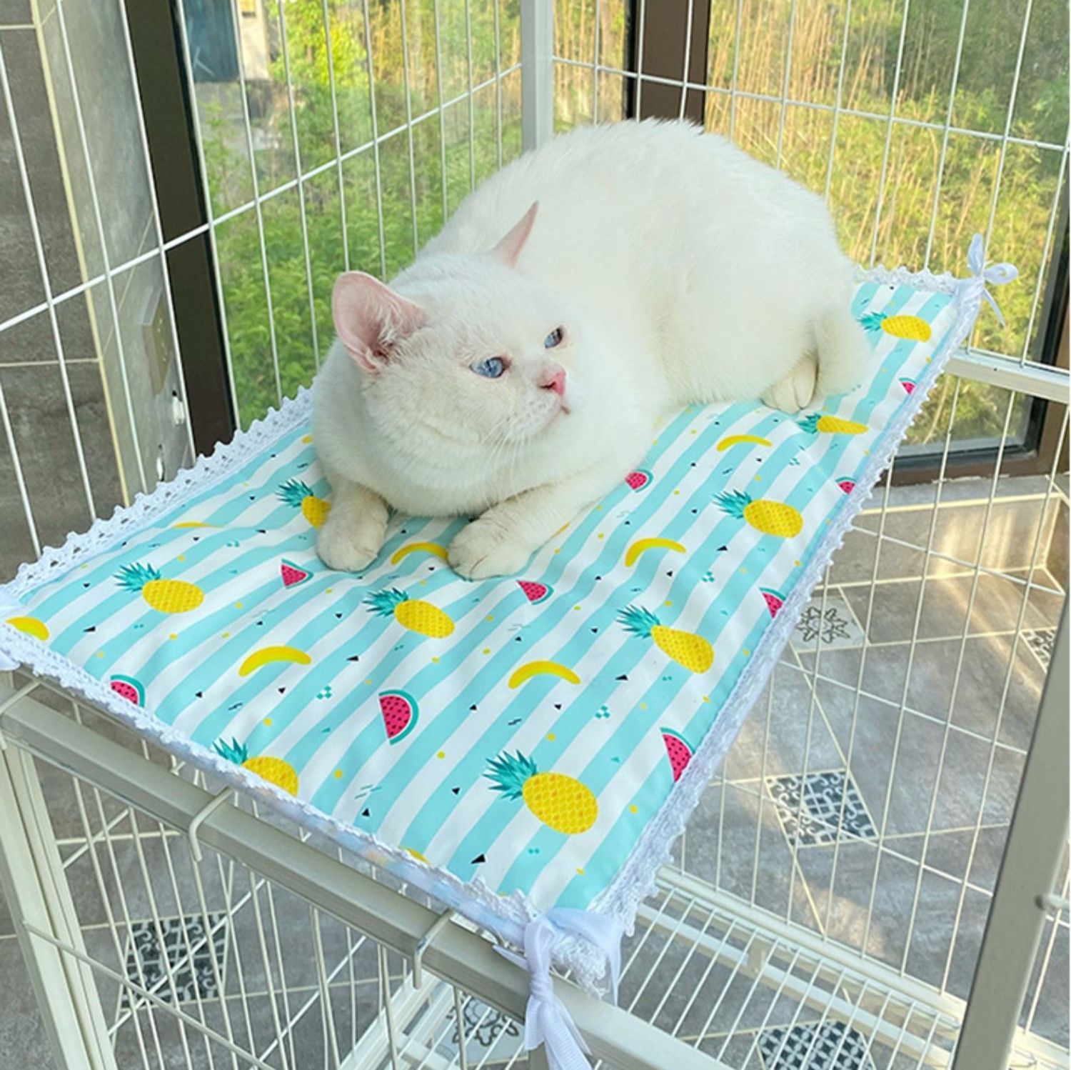 ペットマット 南国果物柄涼感猫用敷物