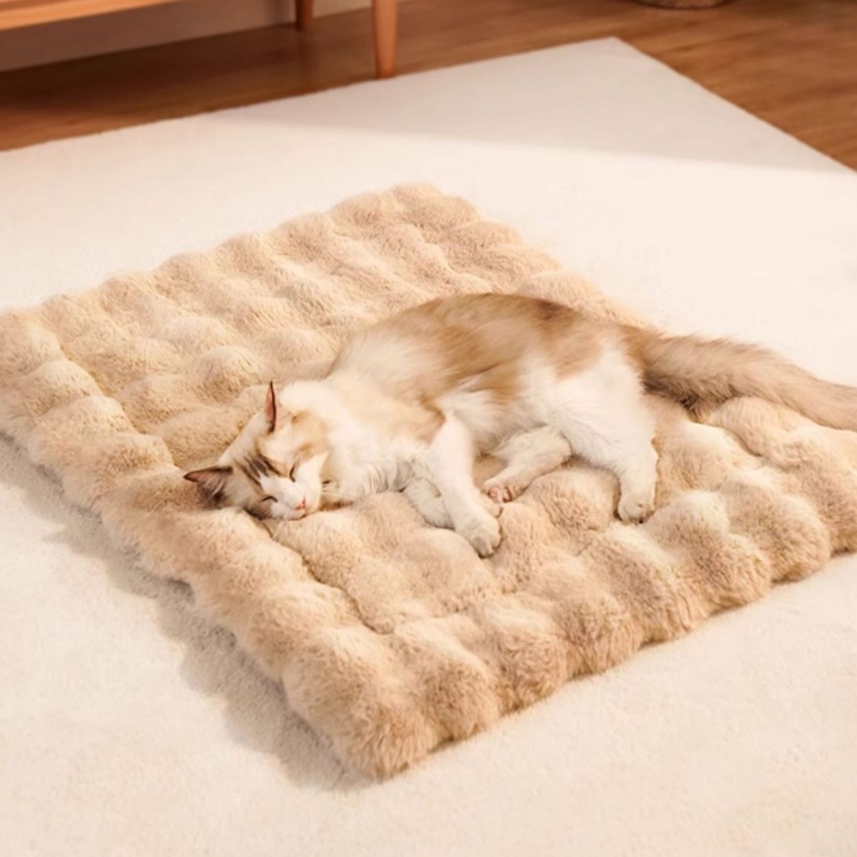 ペットマット ふわふわ雲型もこもこ猫用快眠敷布団