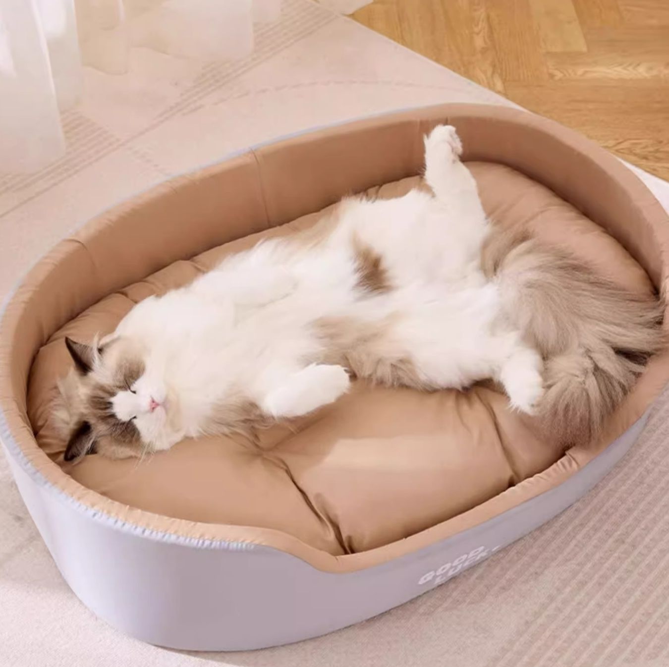 ペットマット ふわふわ包み込み型猫用安眠ベッド