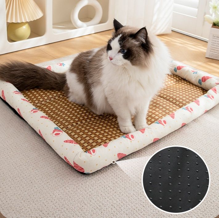 ペットマット 猫用 涼感竹編織ひんやりマット