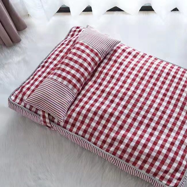 ペットマット 猫用 ふんわりチェック柄寝床マット