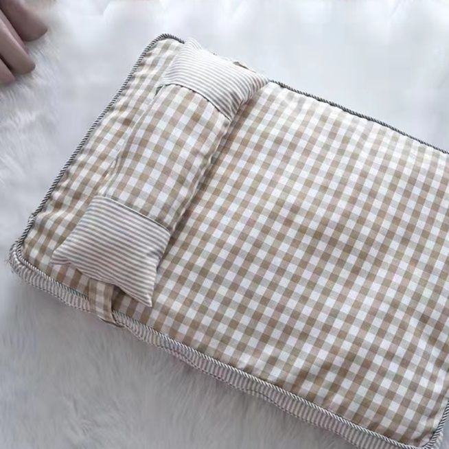 ペットマット 猫用 ふんわりチェック柄寝床マット