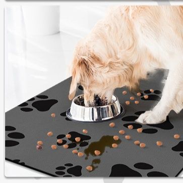 ペットマット 犬猫兼用 肉球柄給水給餌台用マット