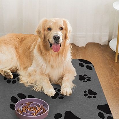 ペットマット 犬猫兼用 肉球柄給水給餌台用マット