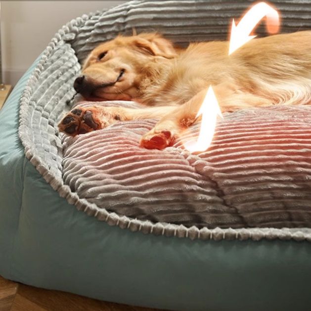 ペットマット 犬用 ふかふか編み縁取りソファ型ペットマット