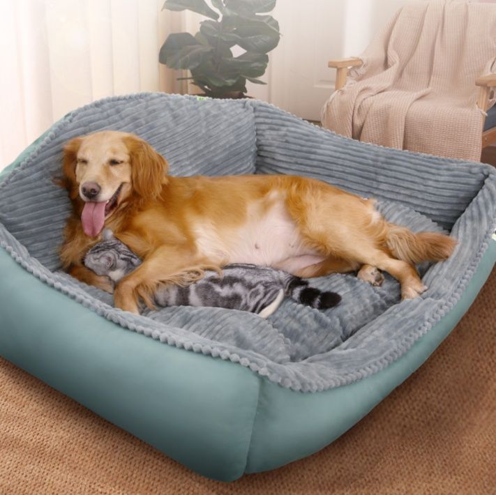 ペットマット 犬用 ふかふか編み縁取りソファ型ペットマット