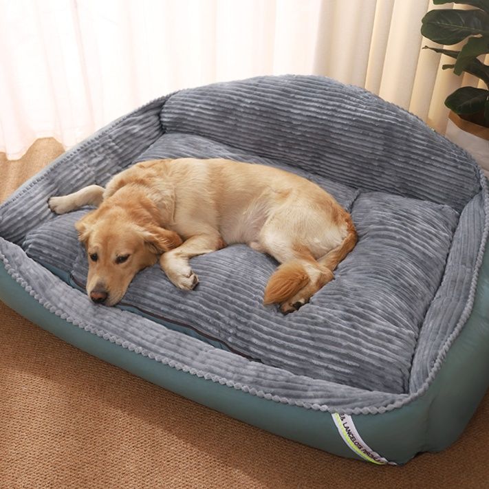 ペットマット 犬用 ふかふか編み縁取りソファ型ペットマット