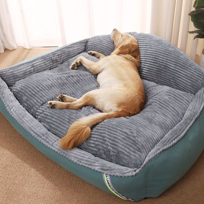 ペットマット 犬用 ふかふか編み縁取りソファ型ペットマット