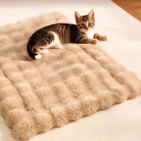 ペットマット 猫用 ふわふわ波型キルティングくつろぎマット
