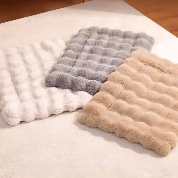 ペットマット 猫用 ふわふわ波型キルティングくつろぎマット