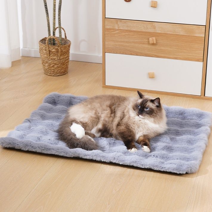 ペットマット 猫用 ふわふわ波型キルティングくつろぎマット