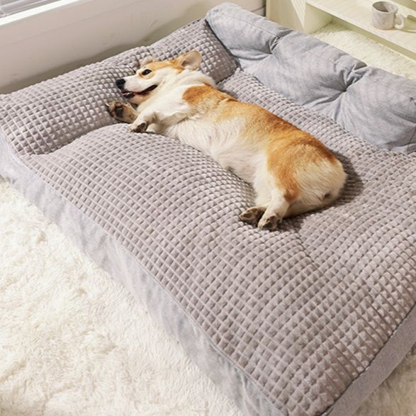 ペットマット 犬用 枕付き防水防滑マット