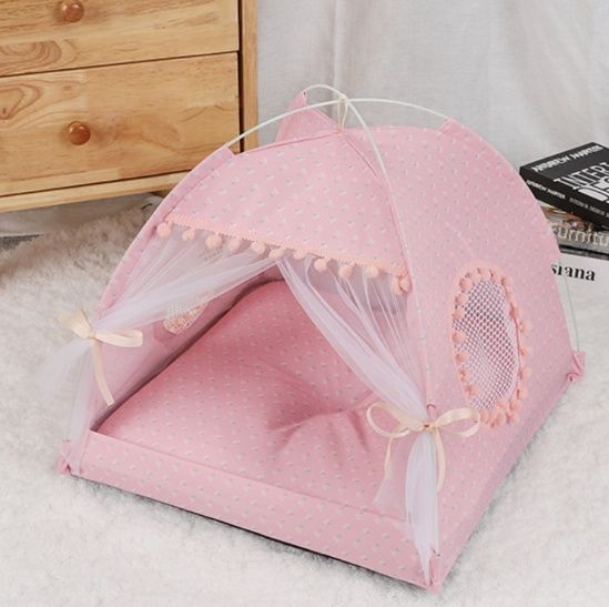 ペットマット 可愛いお姫様ドーム型猫用ハウス付きペットマット