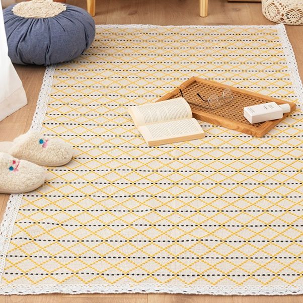 ペットマット 北欧風チェック柄編み込み猫用ペットマット