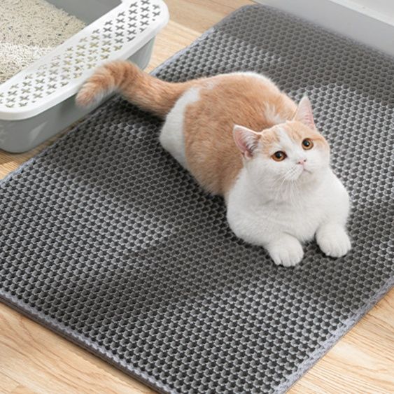 ペットマット 二重構造猫砂キャッチマット猫用トイレ周り清潔敷物