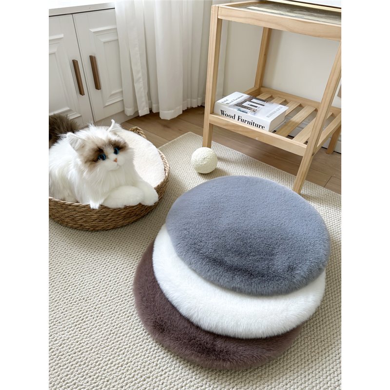 ペットマット ふわふわ丸型クッション猫用ペットマット