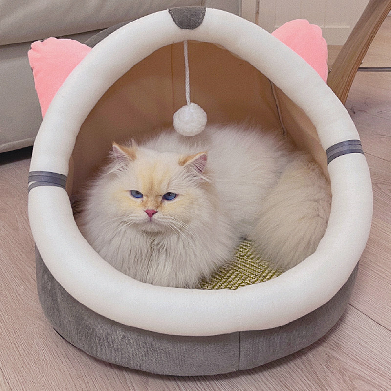 ペットマット 耳付きドーム型猫用ペットマット