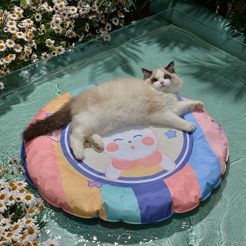 ペットマット 可愛いキャラクター柄円形ペットマット猫用