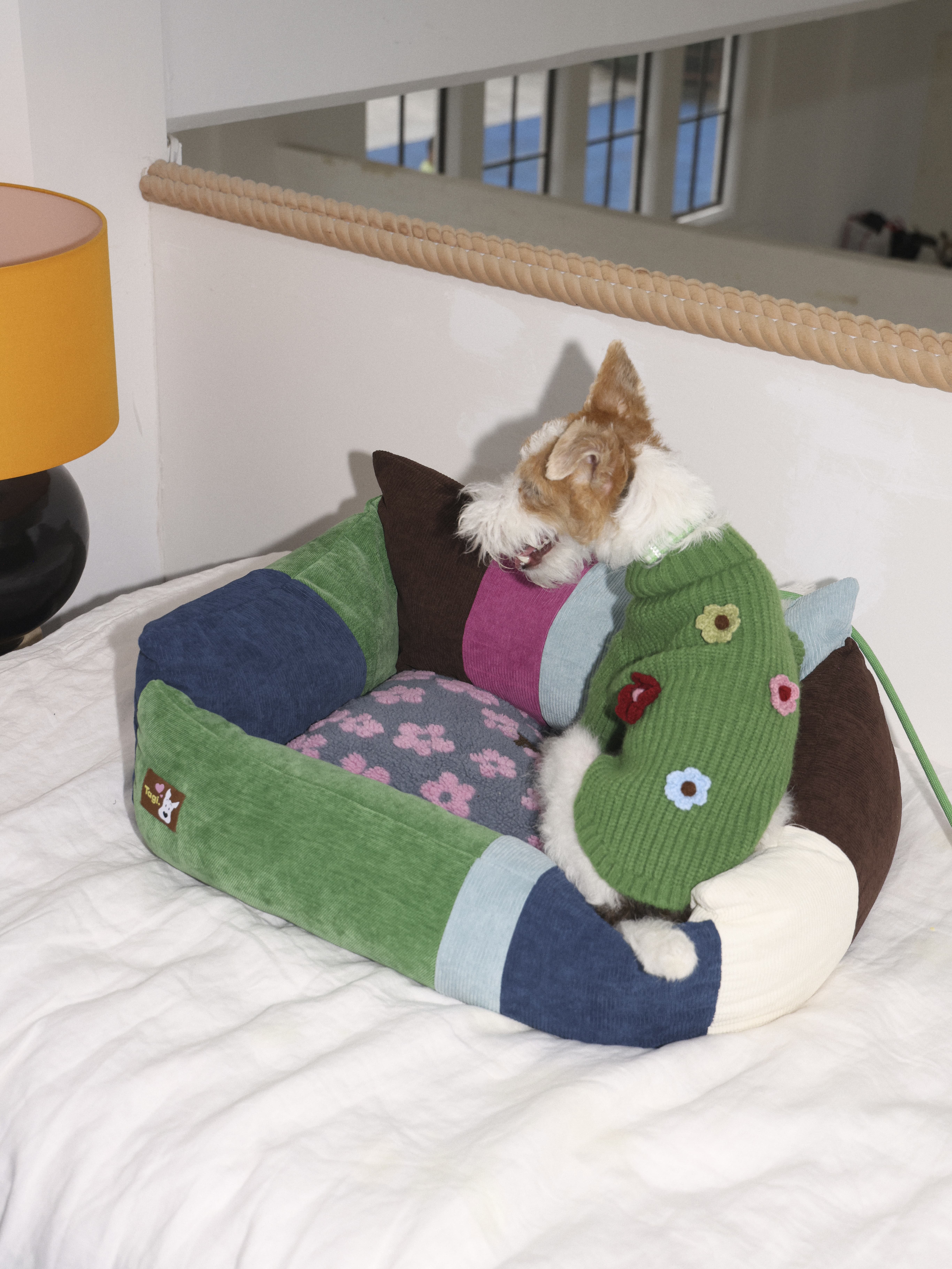ペットマット 手作り風パッチワーク犬用くつろぎベッド