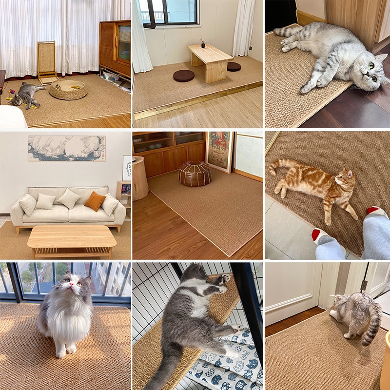 ペットマット 天然素材編み込み式猫用多機能ペットマット