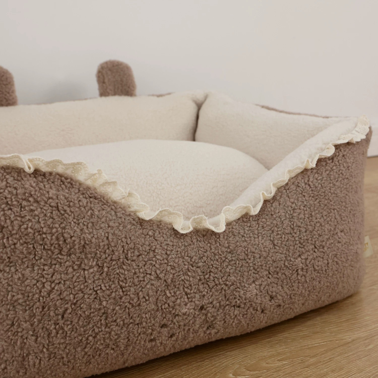 ペットマット 可愛い耳付きソファ型ふわもこ犬用ベッド