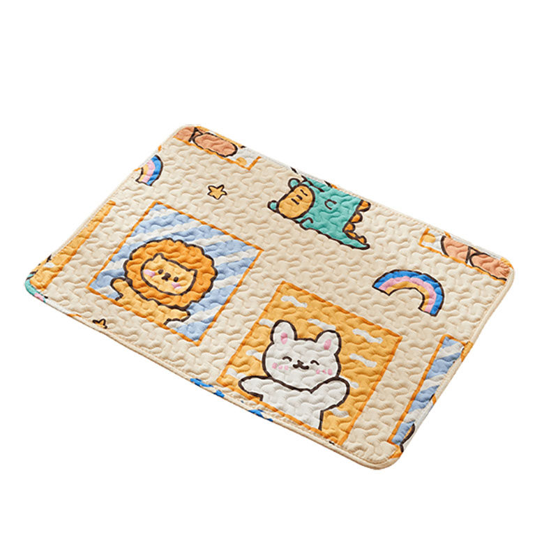 ペットマット 可愛い動物柄キルティング猫用ひんやり快適マット