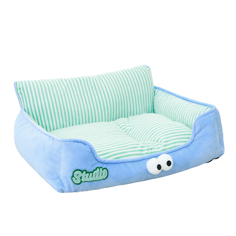 ペットマット 可愛い目玉付きソファ型ふかふか犬用ベッド