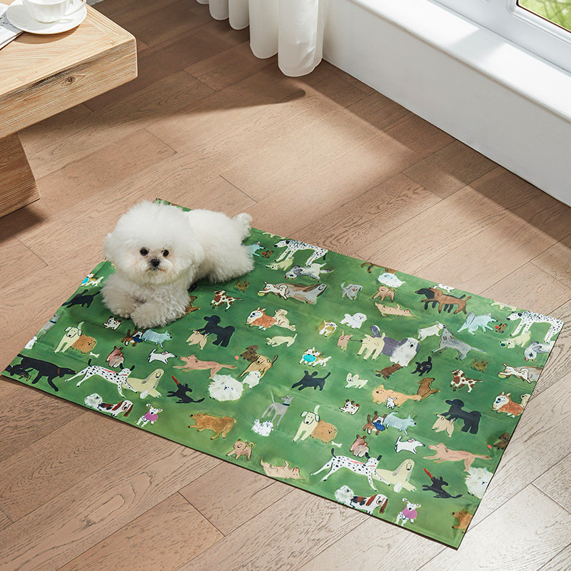 ペットマット いろいろな犬柄プリント快適