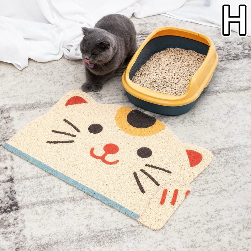 ペットマット 猫ラグマット 可愛い三匹猫柄 通気性ペット用マット