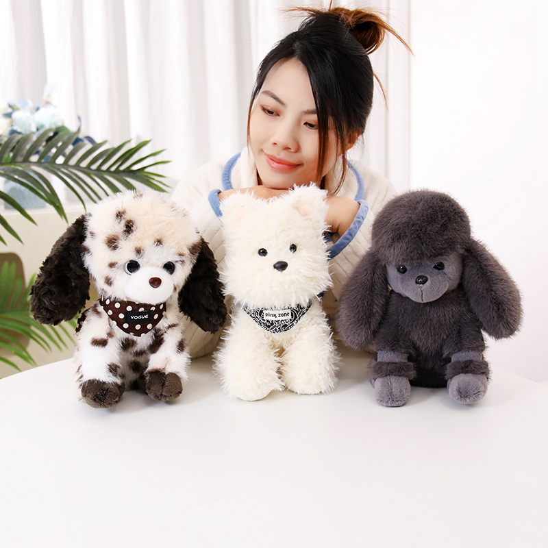 犬 ぬいぐるみ ふわもこプードル おすわりちゃん