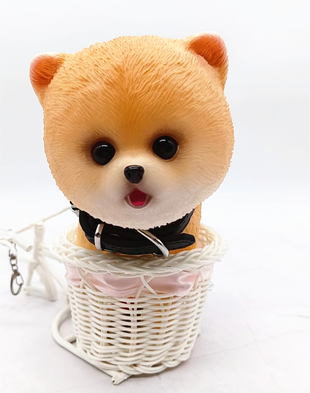 ポメラニアン フィギュア風ぬいぐるみ 鈴付き首輪