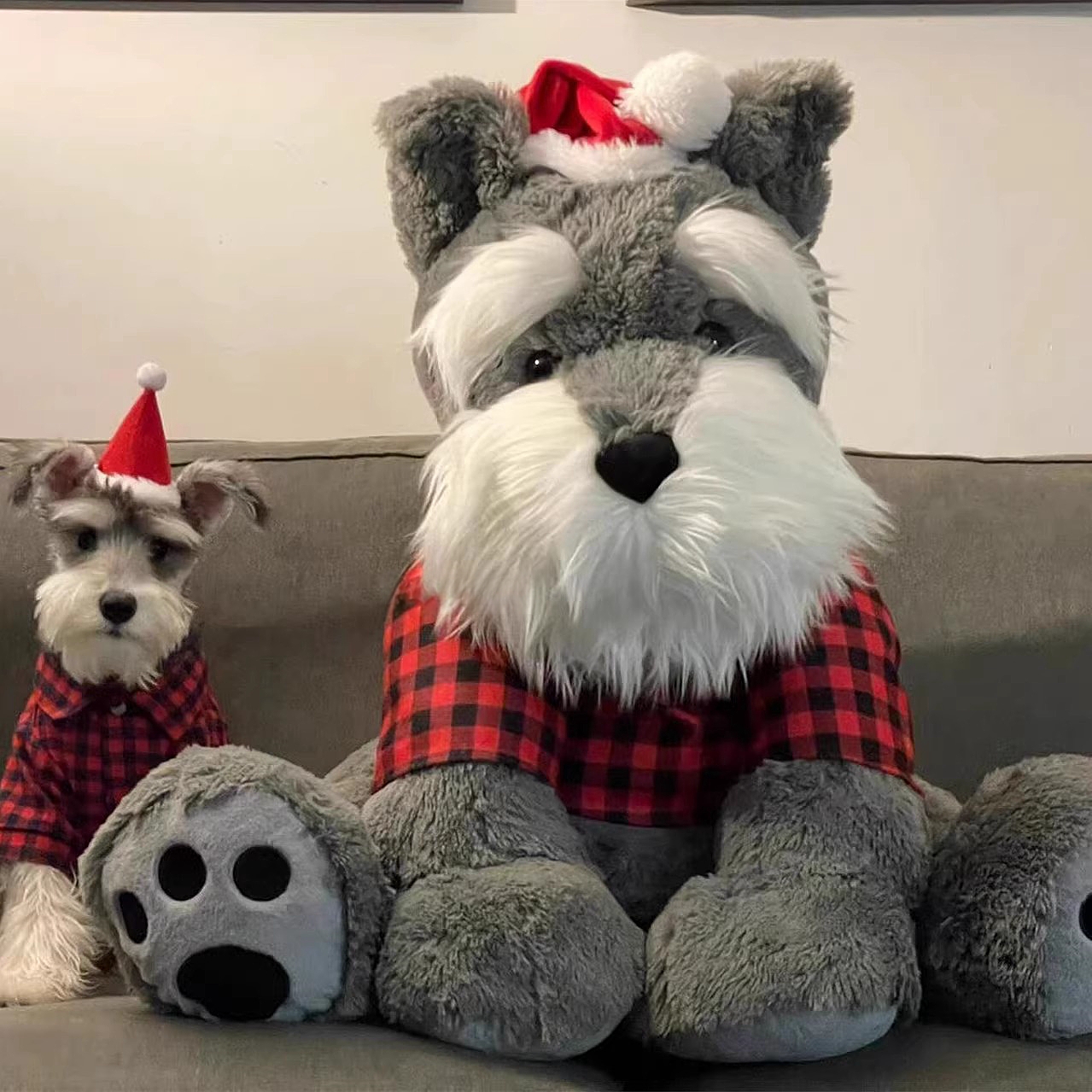犬 ぬいぐるみ 冬の伴侶 もふもふシュナウザー