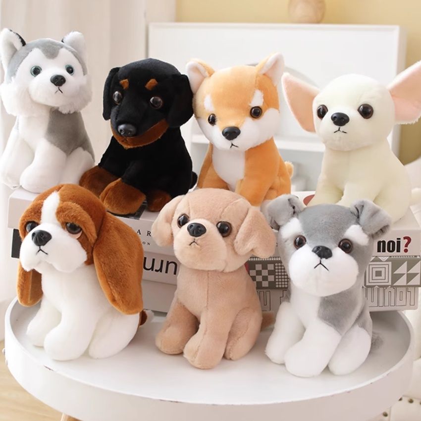 犬 ぬいぐるみ まんまるお目目のわんこ友達
