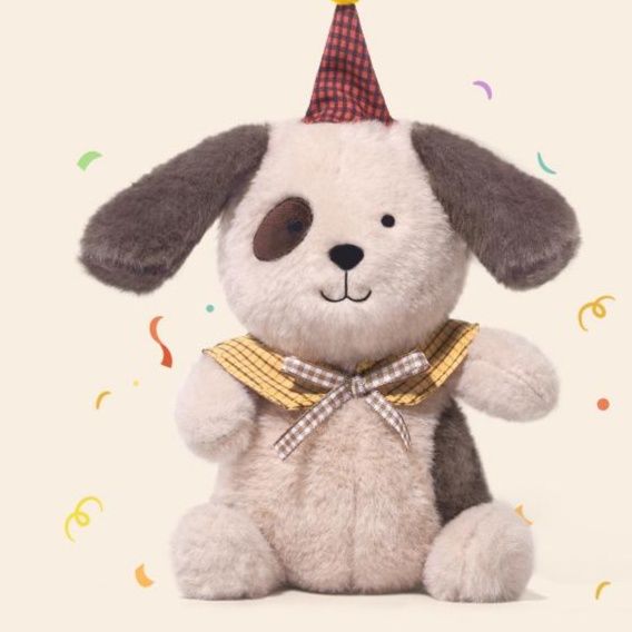 犬 ぬいぐるみ おめでとう！パーティーわんちゃん