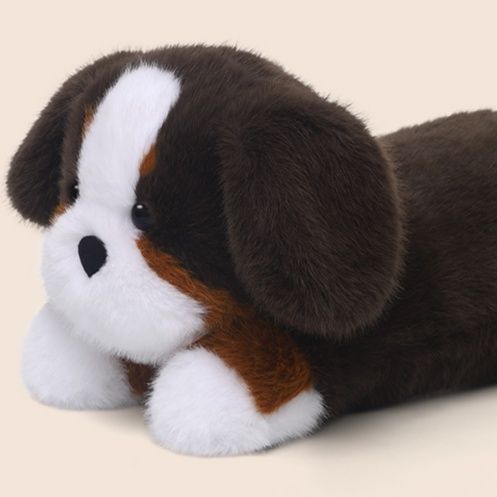 犬 ぬいぐるみ もふもふ伏せ犬の癒しぬいぐるみ