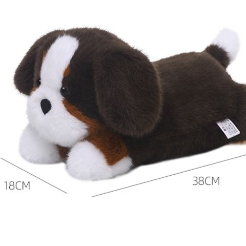 犬 ぬいぐるみ もふもふ伏せ犬の癒しぬいぐるみ
