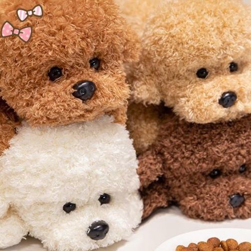 犬 ぬいぐるみ もふもふトイプードルの伏せぬいぐるみ
