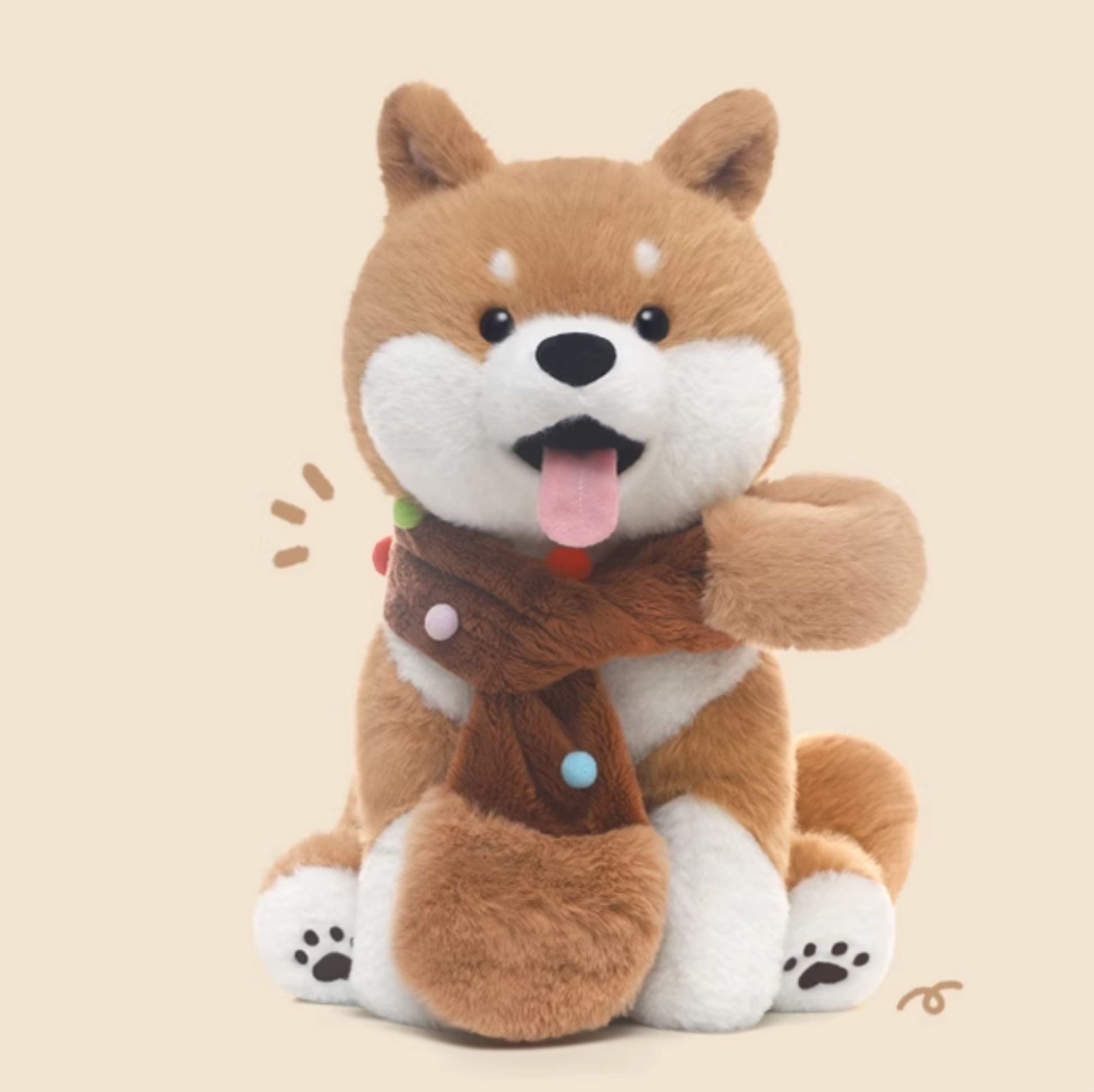 犬 ぬいぐるみ ほっこりマフラー柴犬ちゃん