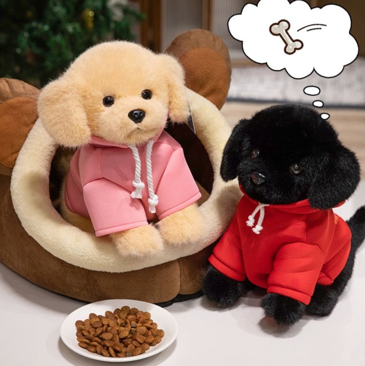 犬 ぬいぐるみ パーカー着用 愛らしいトイプードル ぬいぐるみ