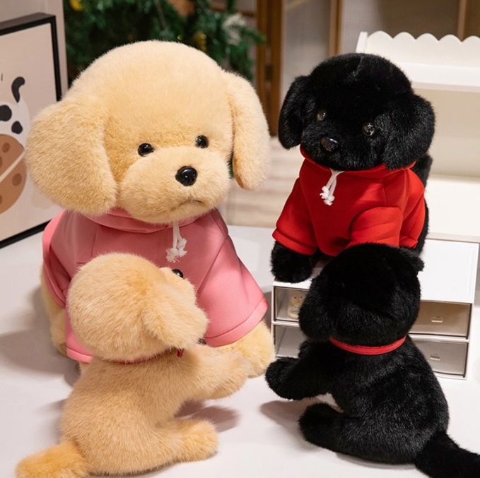 犬 ぬいぐるみ パーカー着用 愛らしいトイプードル ぬいぐるみ