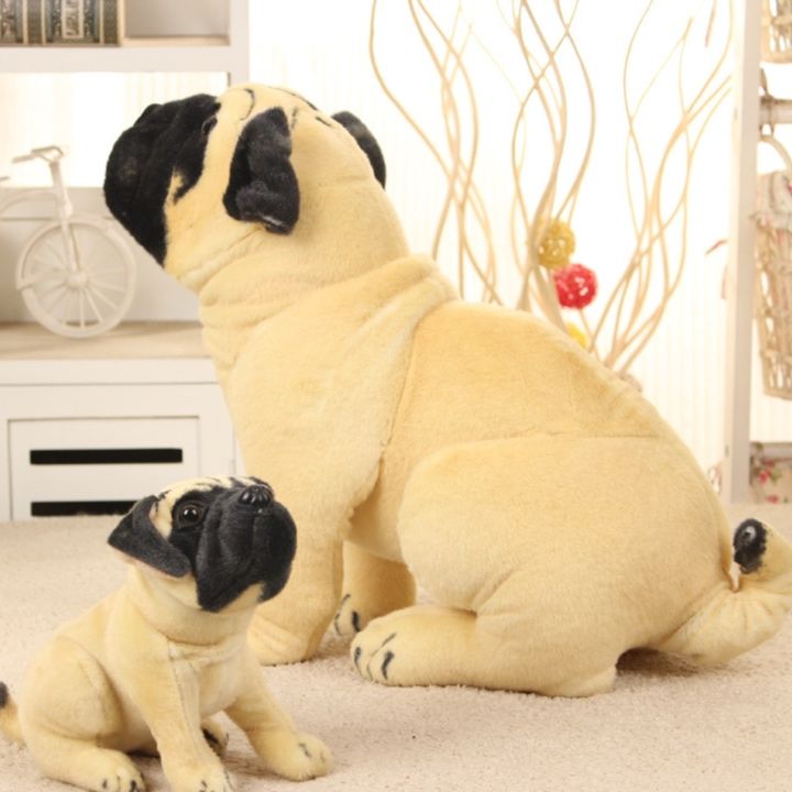 犬 ぬいぐるみ 親子で仲良し座りポーズパグ犬ぬいぐるみ