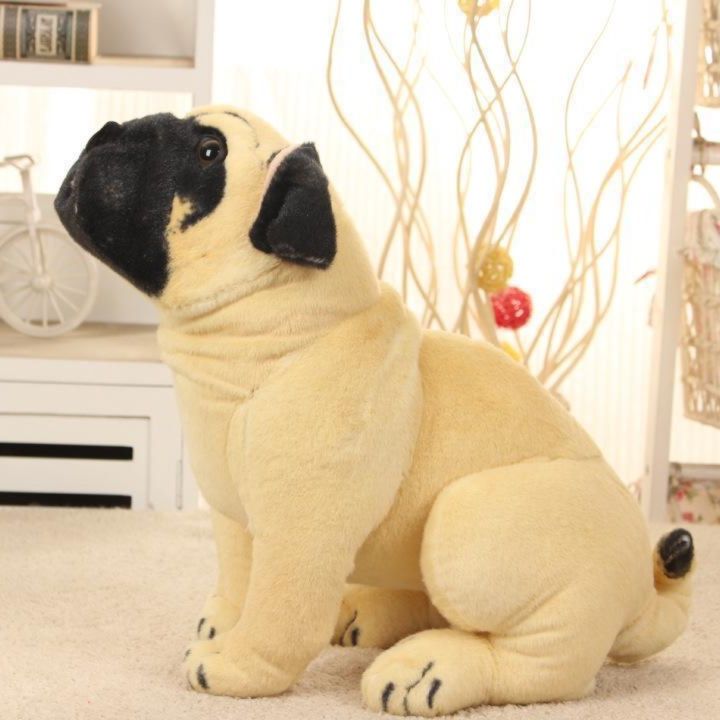 犬 ぬいぐるみ 親子で仲良し座りポーズパグ犬ぬいぐるみ