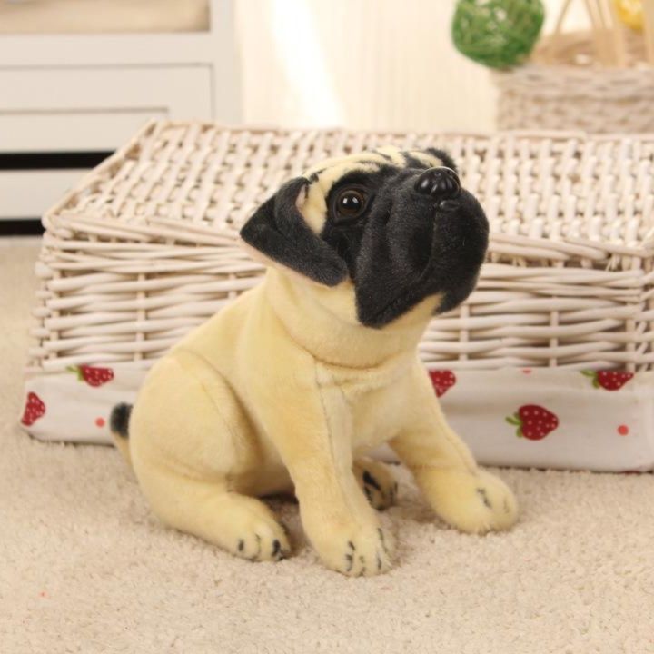犬 ぬいぐるみ 親子で仲良し座りポーズパグ犬ぬいぐるみ