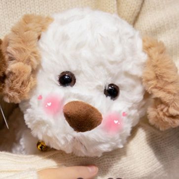 犬 ぬいぐるみ ふわふわ巻き毛の可愛い小型犬座りぬいぐるみ