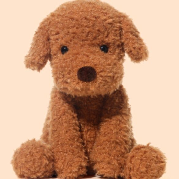 犬 ぬいぐるみ ふわふわ巻き毛の愛らしい子犬ぬいぐるみ