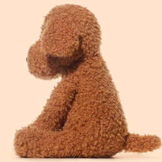 犬 ぬいぐるみ ふわふわ巻き毛の愛らしい子犬ぬいぐるみ