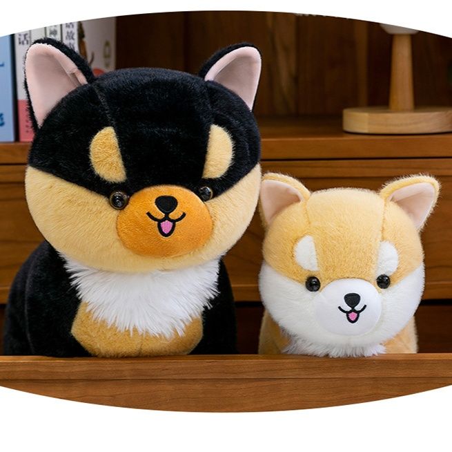 犬 ぬいぐるみ ふわふわ柴犬親子座りぬいぐるみセット
