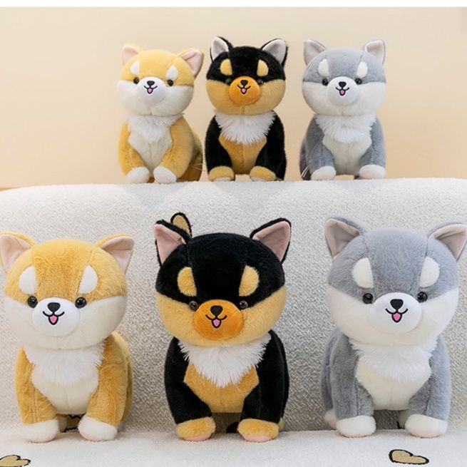 犬 ぬいぐるみ ふわふわ柴犬親子座りぬいぐるみセット